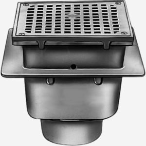 Sani-ceptor ARC Waste Drains with Square Nickel Bronze Tops